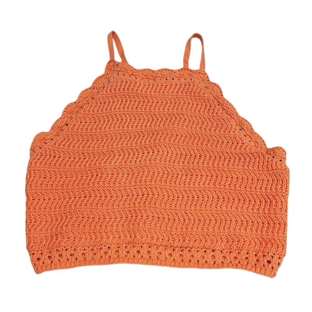 Hollister Crochet Halter Cropped Top- Size L